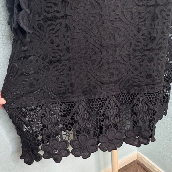 NWT Alfani Plus Size Black Lace Crochet Floral Dress - Picture 6 of 12